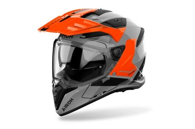 MOTORRADHELM AIROH BANDIT TUNE ORANGE GLÄNZEND GRAU GRÖSSE XS S M L XL XXL XXXL