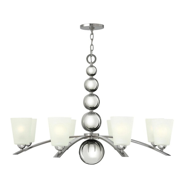 Weiß Nickel Lackiert Glamour Klassisch Leuchter Kronleuchter 8X60W/E27-image