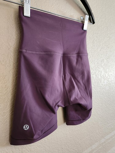 Lululemon Wunder Train High Rise Short 6" Everlux Purple Plum Biker SZ 2 - Picture 5 of 10