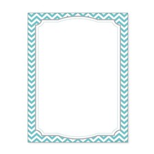 Turquoise Chevron Computer Paper 8.5x11 Inch 50 Sheets Decorative Print