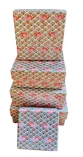 Flamingo Square Nest Of 5 Boxes Cotton Paper Gift Storage Box Screen Printed