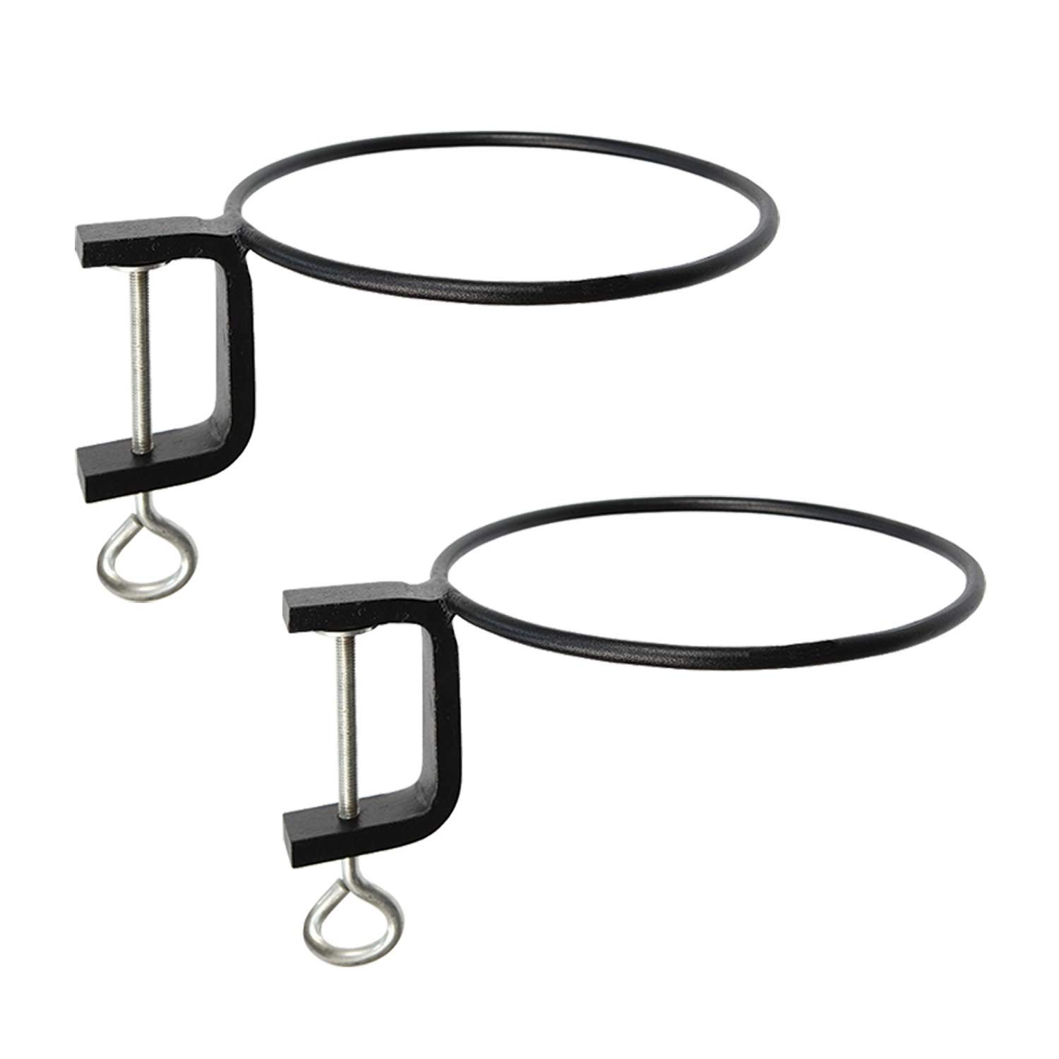 Achla Designs SFR-08C-2 Clamp-On Flowerpot Ring, Black Wroug