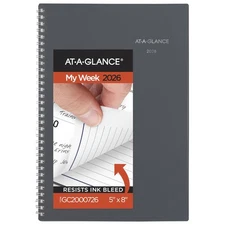 2026 Planner, Weekly & Monthly, 5" x 8", Small, DayMinder, Gray (GC2000726)
