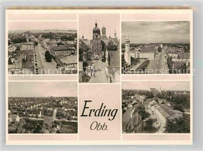 Erding Bayern Gesamtansicht Marktplatz Kirche 