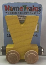 Maple Landmark Inc. 100221 NameTrains "V" Yellow Wooden Letter Car
