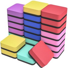 MaxGear 24 Pack Dry Erase Erasers, Magnetic Whiteboard 24 Pack, Sorbet
