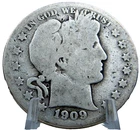 1909-S Barber Liberty Head Half Dollar 50c Very Good 90% Silver  #SC75AGBE-2