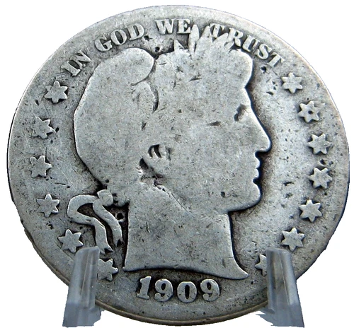 1909-S Barber Liberty Head Half Dollar 50c Very Good 90% Silver  #SC75AGBE-2