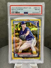 2024 Bowman Draft Prospect Brock Porter #BDC172 - /75 Yellow Refractor - Rangers