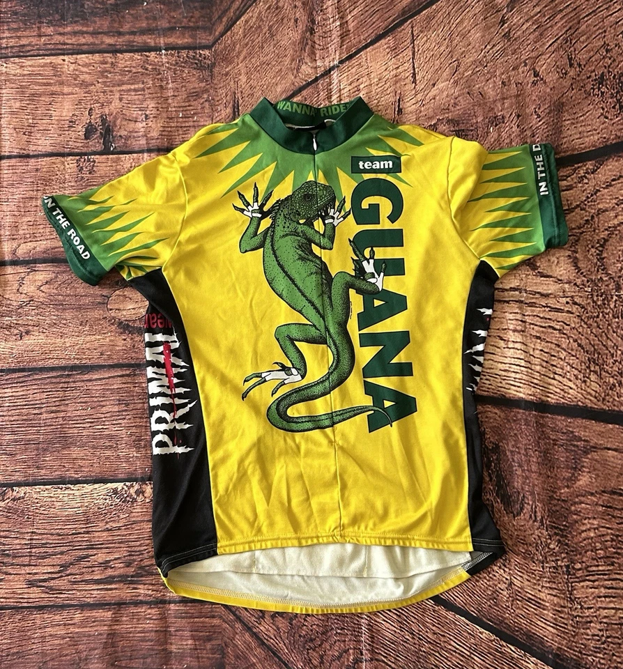 Primal Wear Vintage L Team Iguana Biking Riding Travel Pocket 3/4 Zip Shirt - Image 2 of 4