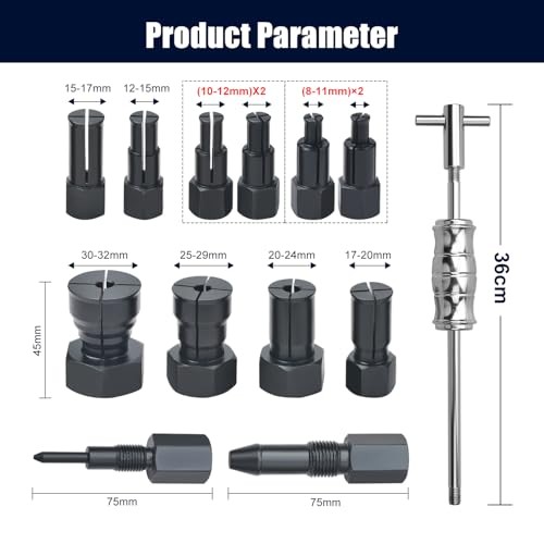 LainKeen 12pcs Blind Hole Collet Bearing Puller Set, Internal 12PC 1x(8+10mm)