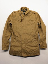 Zara Man Black Tag Herren Jacke Mantel Gr M Beige Military Style Feldjacke