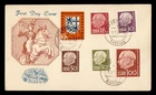 DR WHO 1957 GERMANY SAAR FDC PRESIDENT COMBO 1M M82470