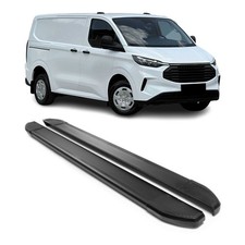 Trittbretter Seitenschweller für Ford Tourneo Custom 2023-2025 L1 Schwarz Alu 2x