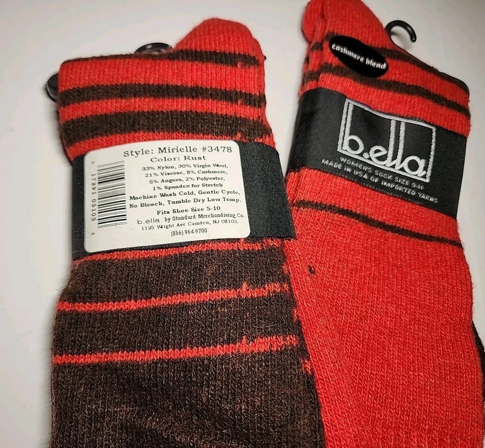 ☆ 2 PARES ☆ Calcetines B.ella Mirielle Lana Óxido Angora Mezcla Cachemira  Foto 2 de 2