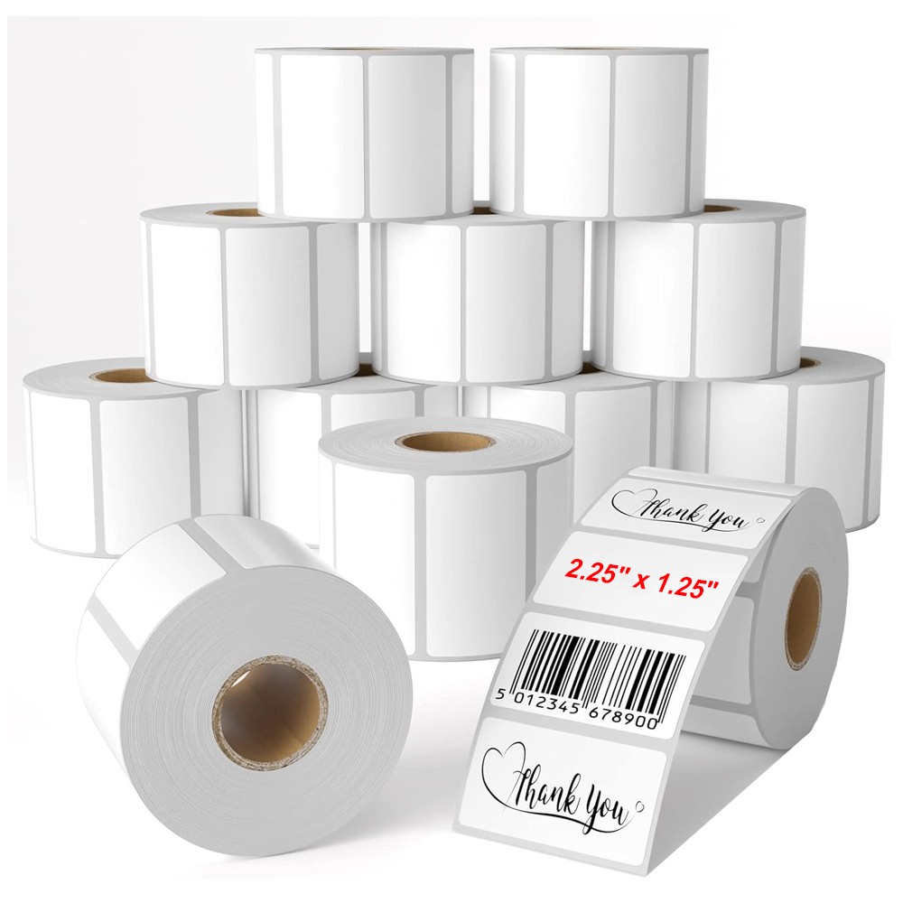 2.25" X 1.25" Direct Thermal Label UPC FBA Barcodes Address Stickers Zebra Rollo