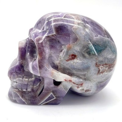 5.4'' Natural Dream Chevron AMETHYST Crystal Skull,Home Decoration