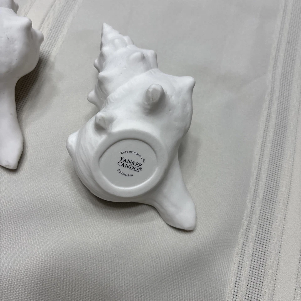 Набор из 2 фарфоровых чайных подсвечников Yankee Candle Seashell Conch Shell - Изображение 3 из 4