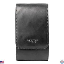 PICCOLO Trumpet Pipes Holder GENUINE LEATHER Crazy Horse leather case for