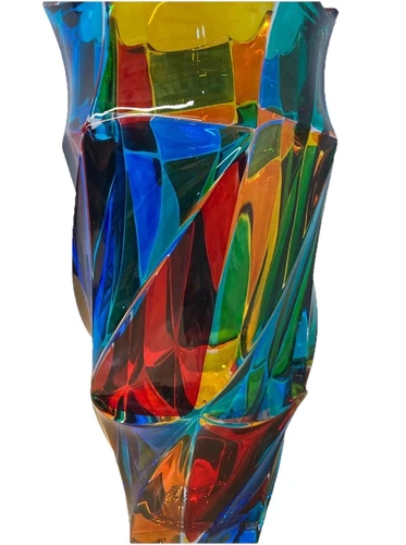 Murano CC Zecchin Flemenco RAINBOW vase 12" tall