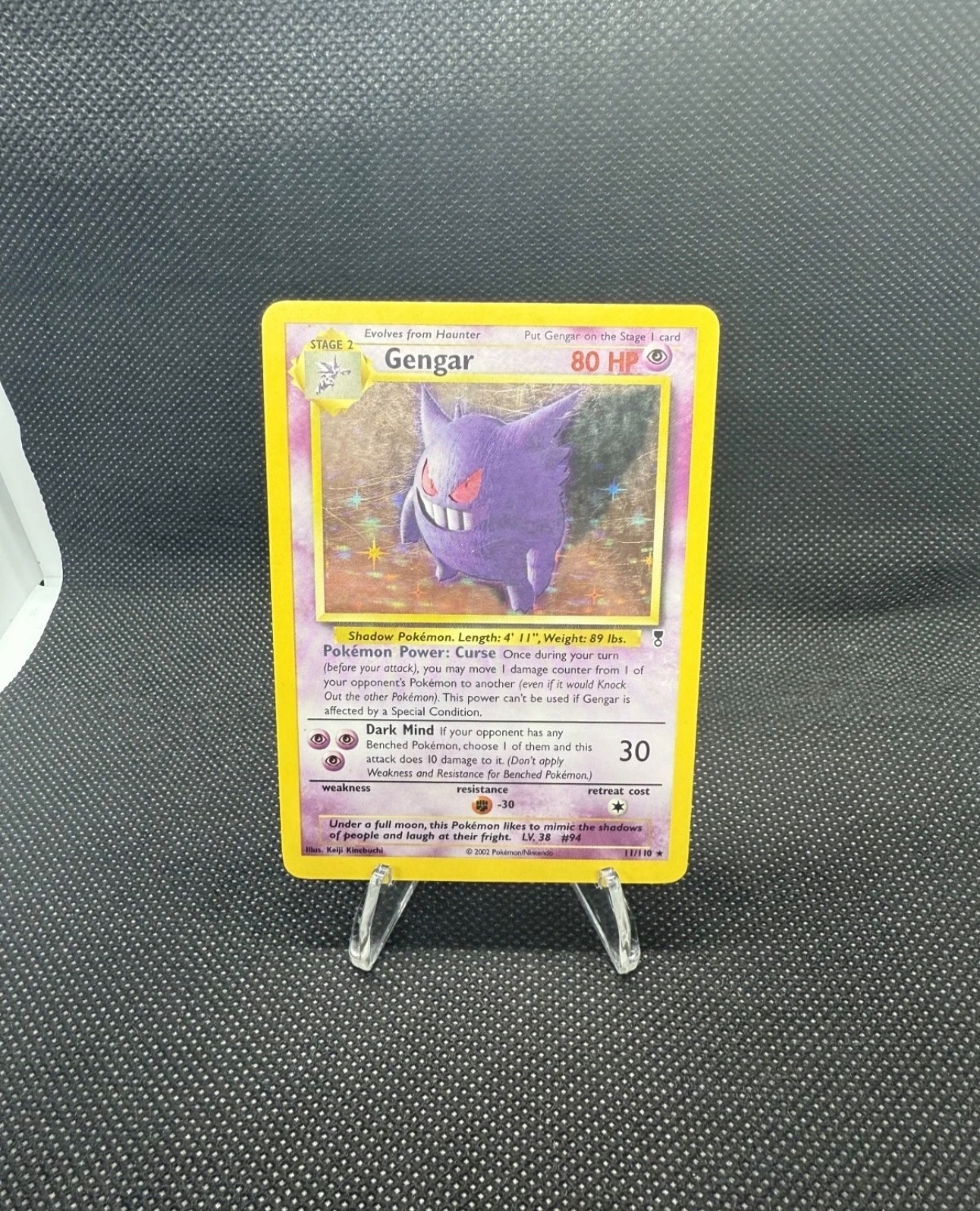 Pokémon 2002 TCG Gengar Legendary Collection Holo Rare Card 11/110 NM WOTC