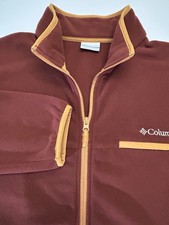 Columbia Sportswear Mountain Crest Mens L/S Size L Rare Maroon/Orange Jacket