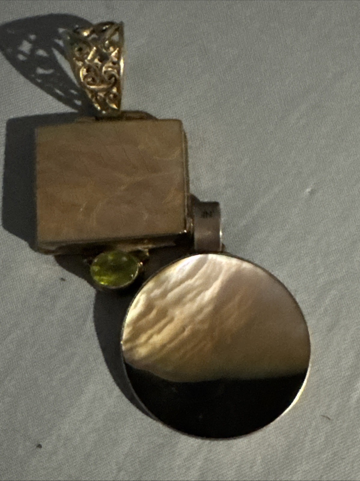 Round And Rectangular Sterling Silver Pendants Wi… - image 12