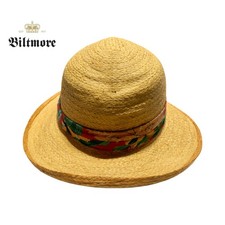 Vintage Biltmore Straw Sun Hat Women  s Size: Large / XL Made in Canada