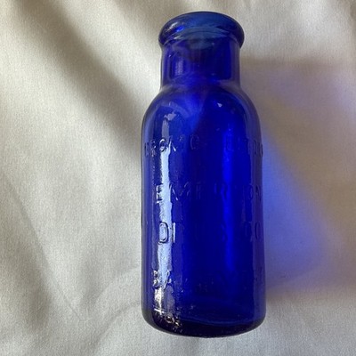 Antique 1891 Cobalt Blue Emerson Drug Co. Bromo Seltzer Bottle Year 1891.