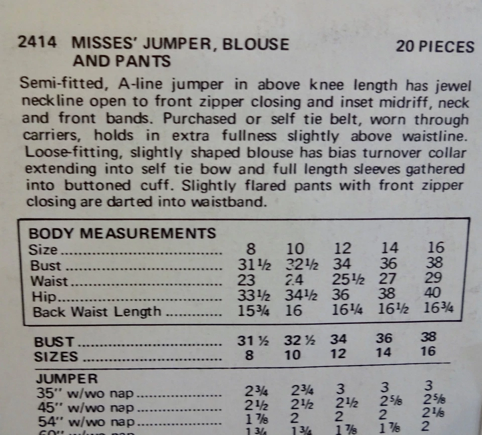 Vogue Couturier Sewing Pattern 2414 Belinda Bellville Jumper Blouse Pants Sz 14 - Image 3 of 3