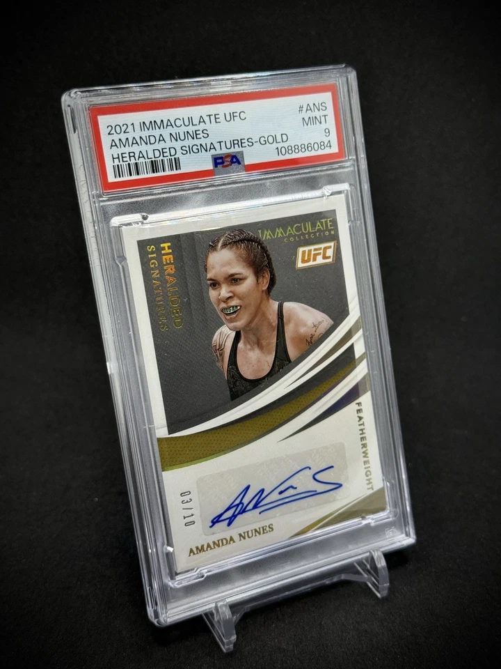 Amanda Nunes 2021 Panini Immaculate UFC Signatures Gold /10 SSP PSA 9 Mint - Image 2 of 3