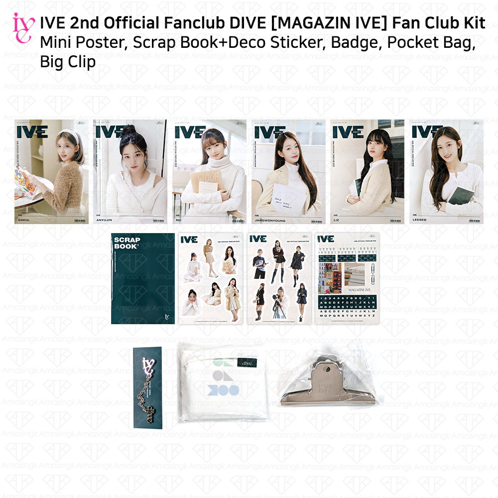 IVE 2nd Official Fanclub Kit Mini Poster Srcap Book Badge