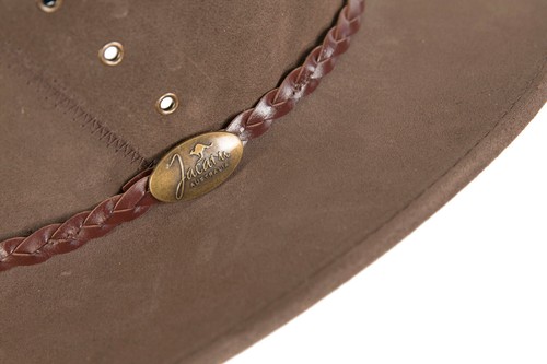 Brown Jacaru Leather Australian Outback Hat Made in Australia. Water reistsant - 第 5/10 張圖片