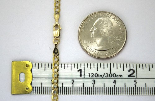 10K MASSIVGOLD KUBANISCH D/C zweifarbige LINKKETTE HERREN DAMEN 2,5 mm ~ 5 mm/7 ~ 9 Zoll ~ 30 Zoll - Bild 5 von 8