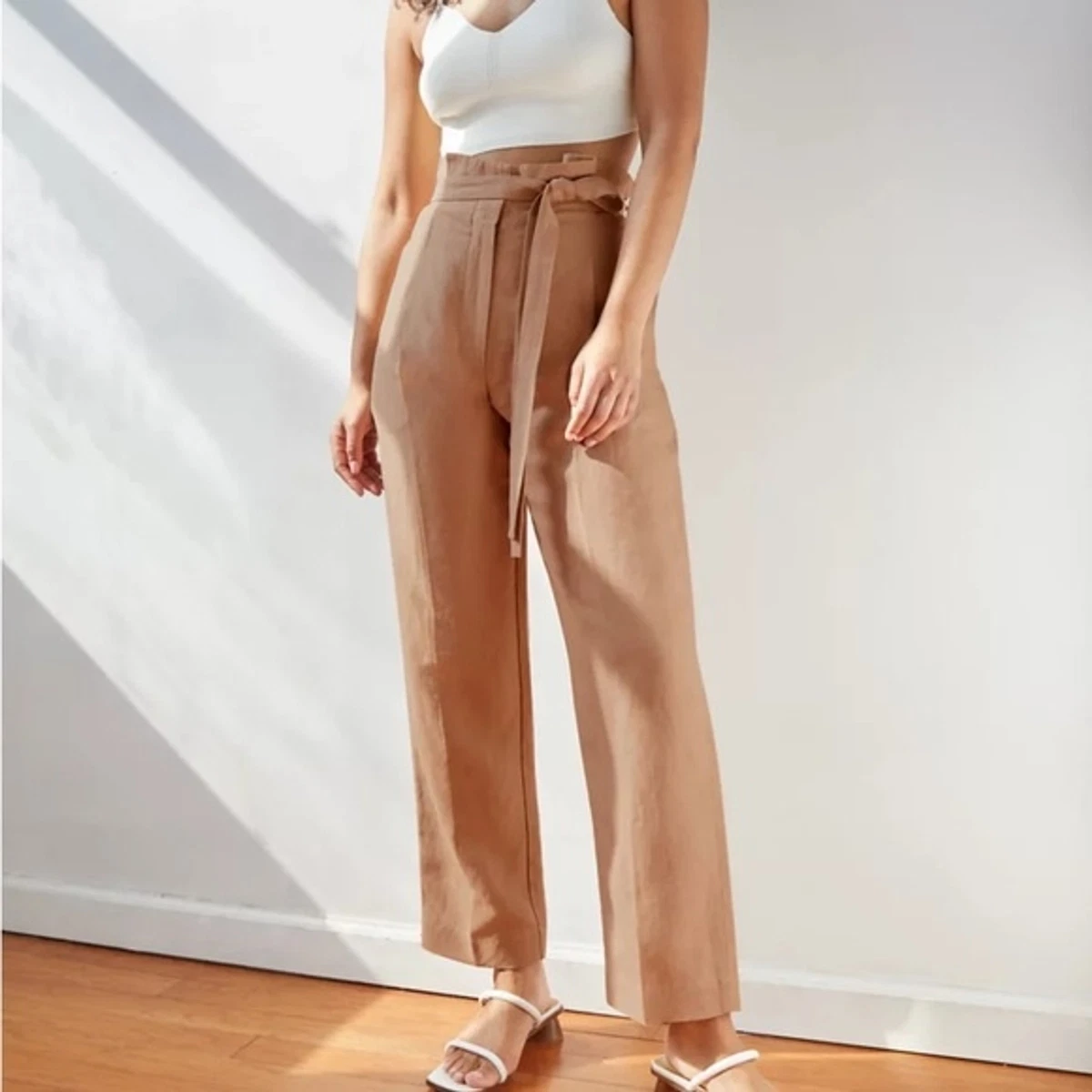 Wilfred Aritzia Proposal Linen Paperbag High Waist Trouser Pants