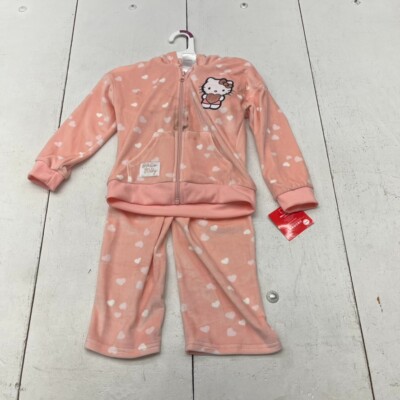 Hello Kitty By Sanrio Pink 2 Piece Full-Zip Jacket Set Girls Size 3T NEW