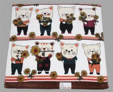 Kassafina LRG Adorable Kittens Cats in Clothes Holding Sunflowers BATH Towel