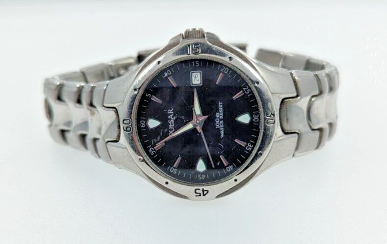 Lote de 3 relojes de cuarzo Pulsar para hombre VJ32 VX32 VX42 acero titanio años 90 COMO ESTÁN Foto 2 de 4