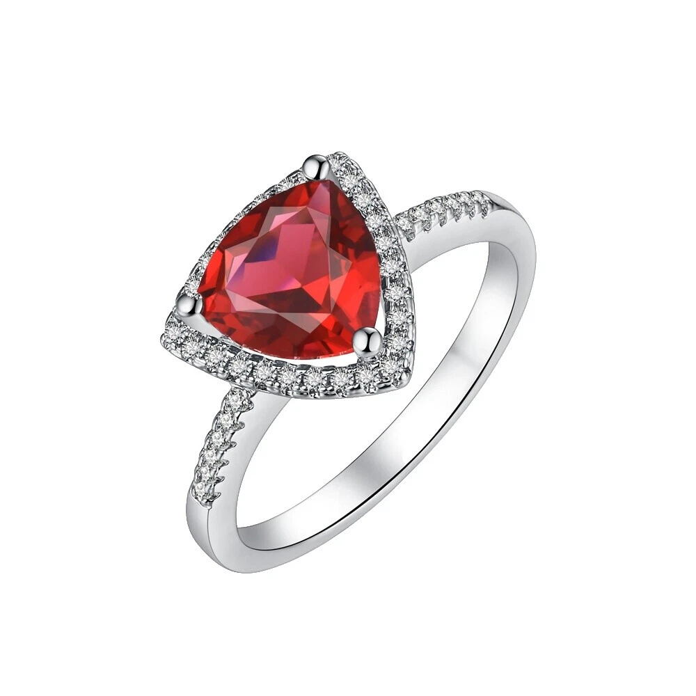 Rubí Anillo Blanco 8 Anillos de Moda