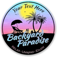 Chico Creek Metal Signs, Personalized Backyard Paradise Sign, Beach Pool Plaque