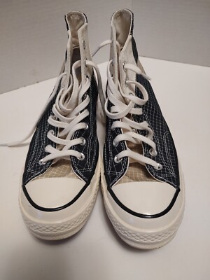 Converse Mens Chuck 70 Hi Quad Ripstop 166316C Black/Egret/Oyster