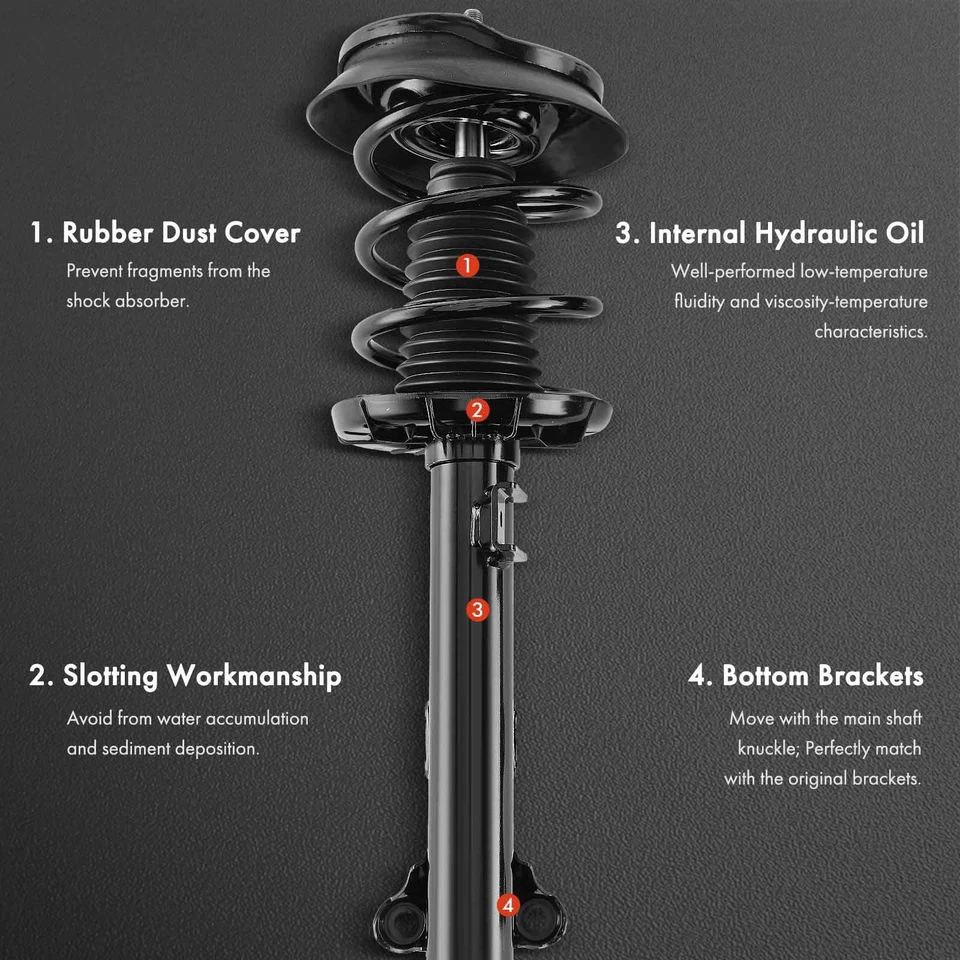 2x Conjunto completo de puntal delantero y muelle helicoidal para Mercedes-Benz C230 C240 C280 Foto 3 de 4