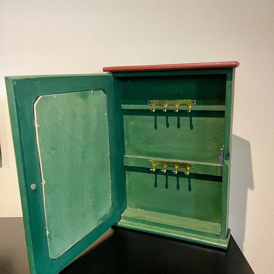 Porta llaves de madera de gallo pintado rústico para montaje en pared/joyero arte popular Foto 2 de 4