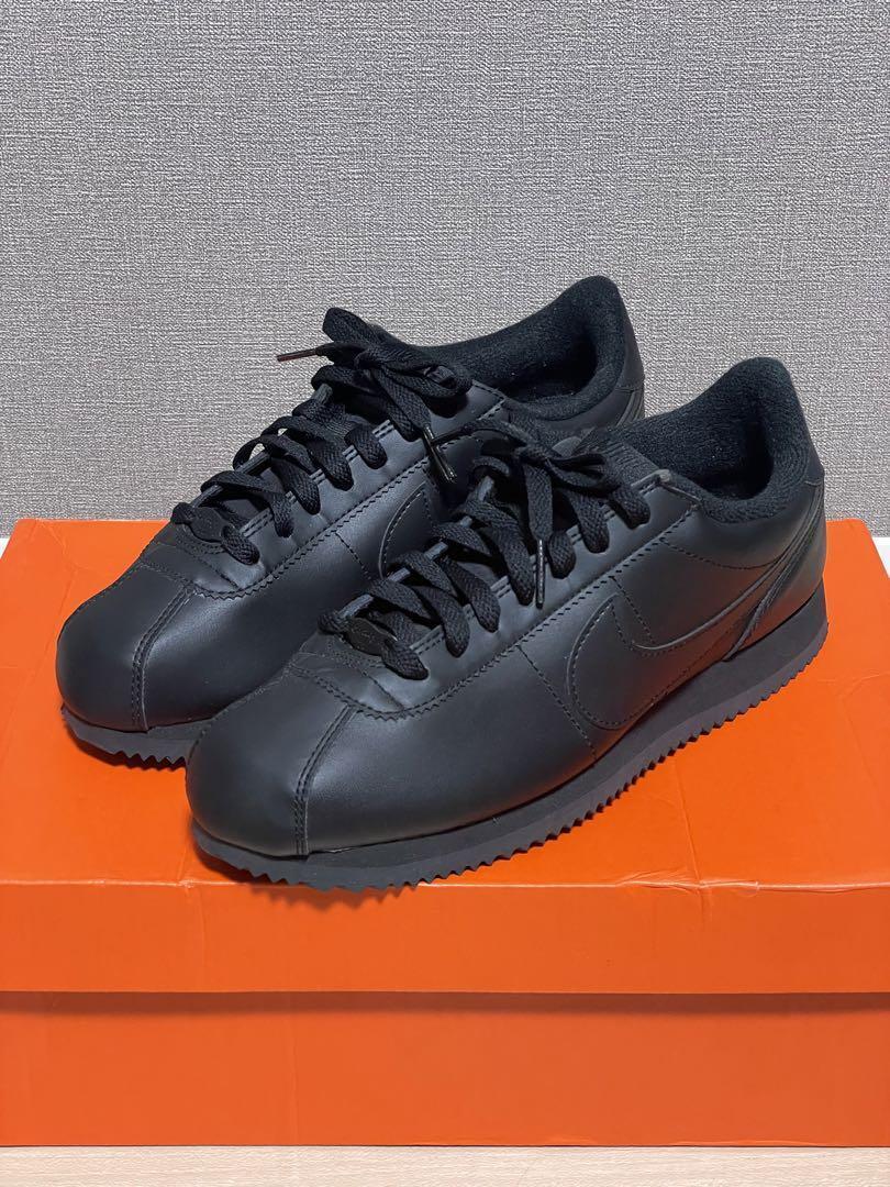 Nike Basic Cortez Leather US 8 Triple Black New From Japan Nike Basic Cortez Leather US 8 Triple Black New From Japan