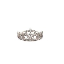 Sterling Silver CZ Tiara Ring  Size 7 