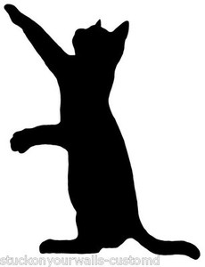 CAT #5 SILHOUETTE DECAL STICKER CUSTOM LIVING ROOM HALLWAY ...