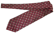 Roberto Villini Collezione Burgundy 100 Silk Neck Tie Black Beige Squares A035