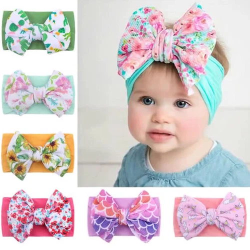 Baby Toddler Girl Kids Rabbit Bow Knot Turban Headband Hair Band Headwrap Turban - Picture 3 of 17