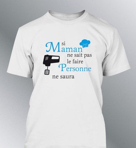 Tee shirt personnalisé homme SI MAMAN fete mère humour mere gateau cuisine - 第 1/3 張圖片
