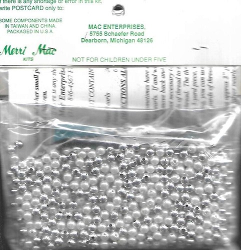 ¡¡¡NUEVO EN PAQUETE!!! ¡¡¡DE COLECCIÓN!!! KIT DE CUENTAS MERRI MAC GUIRNALDA DE PLATA Y PERLAS 6' DE LARGO - Imagen 2 de 2